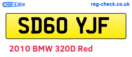 SD60YJF are the vehicle registration plates.