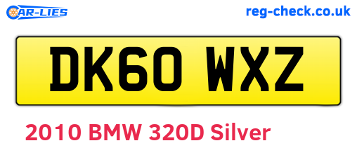 DK60WXZ are the vehicle registration plates.