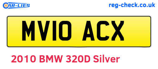 MV10ACX are the vehicle registration plates.