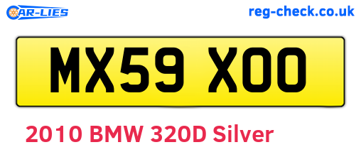 MX59XOO are the vehicle registration plates.