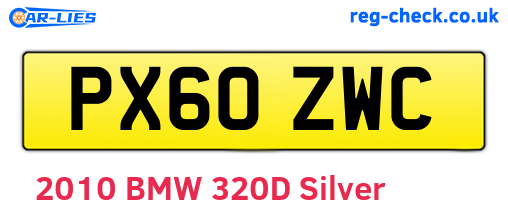 PX60ZWC are the vehicle registration plates.