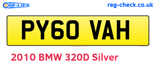 PY60VAH are the vehicle registration plates.