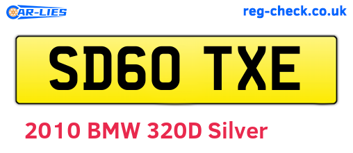 SD60TXE are the vehicle registration plates.