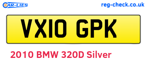 VX10GPK are the vehicle registration plates.
