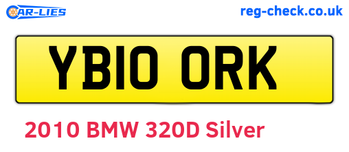 YB10ORK are the vehicle registration plates.