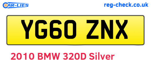 YG60ZNX are the vehicle registration plates.