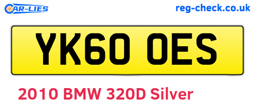 YK60OES are the vehicle registration plates.