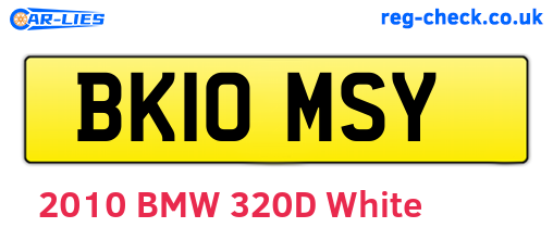BK10MSY are the vehicle registration plates.