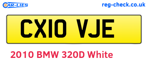 CX10VJE are the vehicle registration plates.
