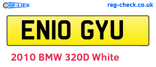 EN10GYU are the vehicle registration plates.