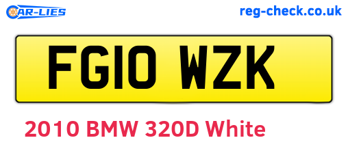 FG10WZK are the vehicle registration plates.