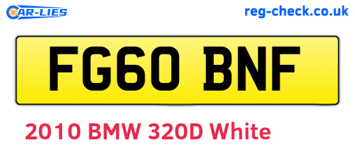 FG60BNF are the vehicle registration plates.