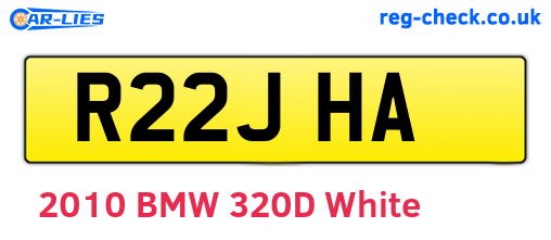 R22JHA are the vehicle registration plates.