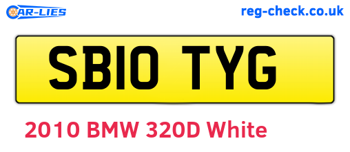 SB10TYG are the vehicle registration plates.