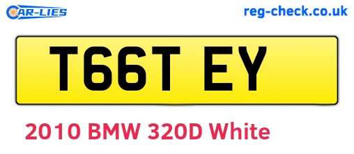 T66TEY are the vehicle registration plates.