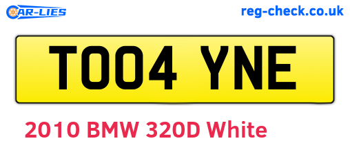 TO04YNE are the vehicle registration plates.
