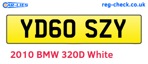 YD60SZY are the vehicle registration plates.