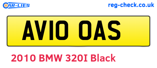 AV10OAS are the vehicle registration plates.