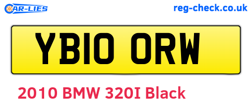 YB10ORW are the vehicle registration plates.