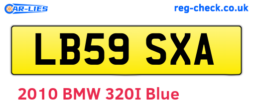 LB59SXA are the vehicle registration plates.