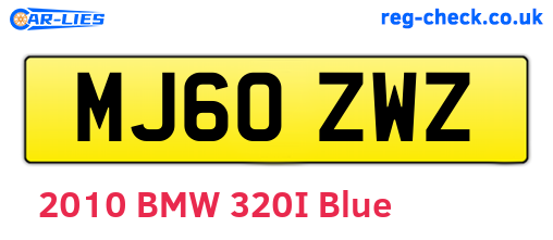 MJ60ZWZ are the vehicle registration plates.