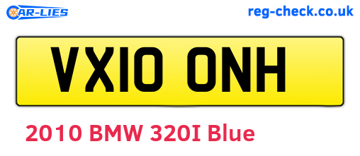 VX10ONH are the vehicle registration plates.