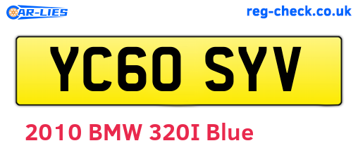 YC60SYV are the vehicle registration plates.