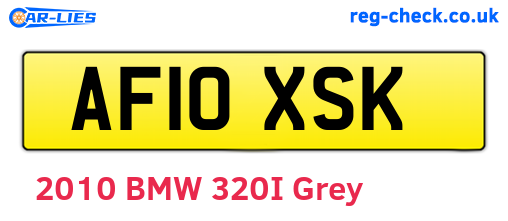 AF10XSK are the vehicle registration plates.