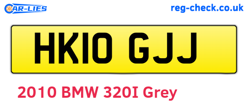HK10GJJ are the vehicle registration plates.
