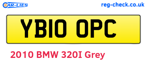 YB10OPC are the vehicle registration plates.