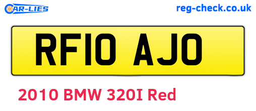 RF10AJO are the vehicle registration plates.