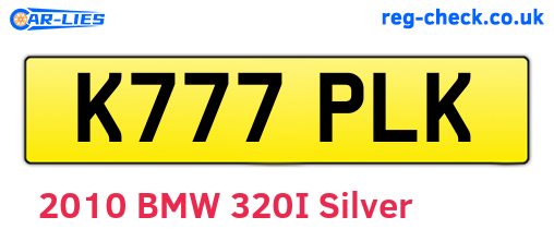 K777PLK are the vehicle registration plates.