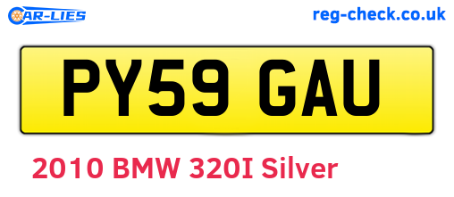 PY59GAU are the vehicle registration plates.