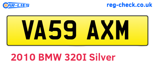 VA59AXM are the vehicle registration plates.