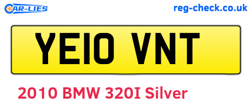 YE10VNT are the vehicle registration plates.