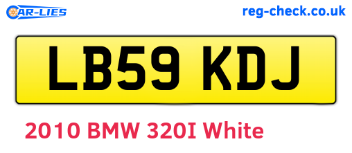 LB59KDJ are the vehicle registration plates.