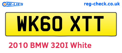 WK60XTT are the vehicle registration plates.