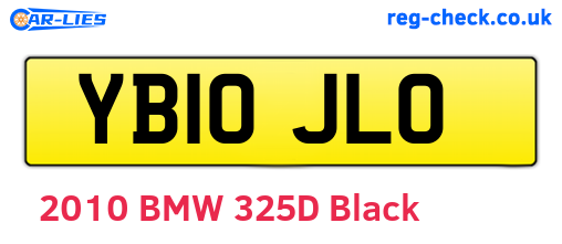 YB10JLO are the vehicle registration plates.
