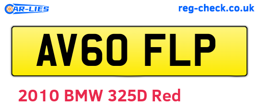 AV60FLP are the vehicle registration plates.