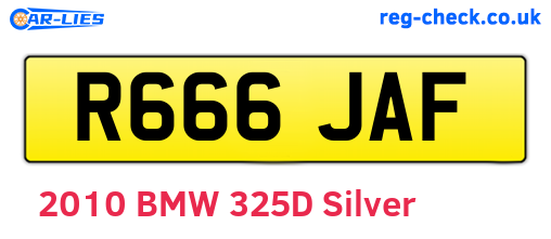 R666JAF are the vehicle registration plates.