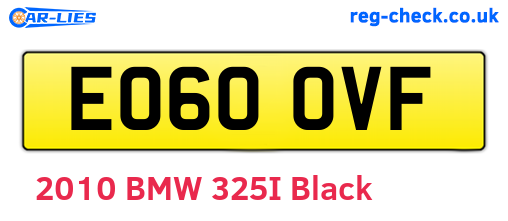 EO60OVF are the vehicle registration plates.