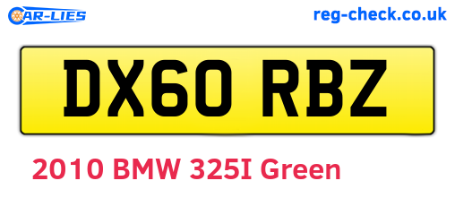 DX60RBZ are the vehicle registration plates.