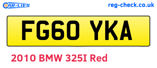 FG60YKA are the vehicle registration plates.