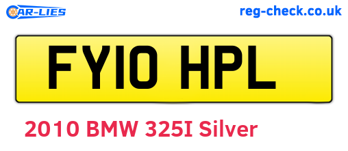 FY10HPL are the vehicle registration plates.