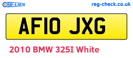 AF10JXG are the vehicle registration plates.