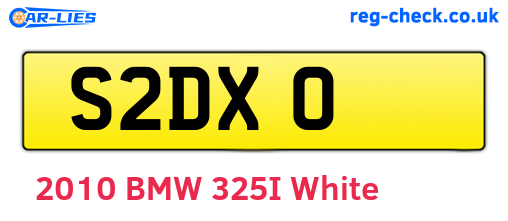 S2DXO are the vehicle registration plates.