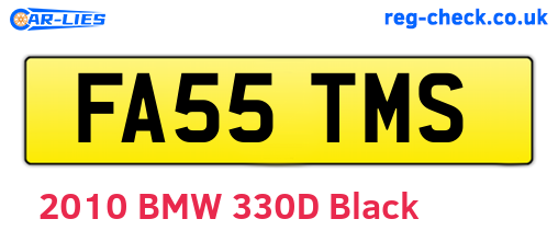 FA55TMS are the vehicle registration plates.