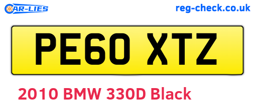 PE60XTZ are the vehicle registration plates.