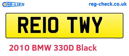 RE10TWY are the vehicle registration plates.