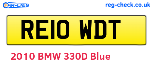 RE10WDT are the vehicle registration plates.